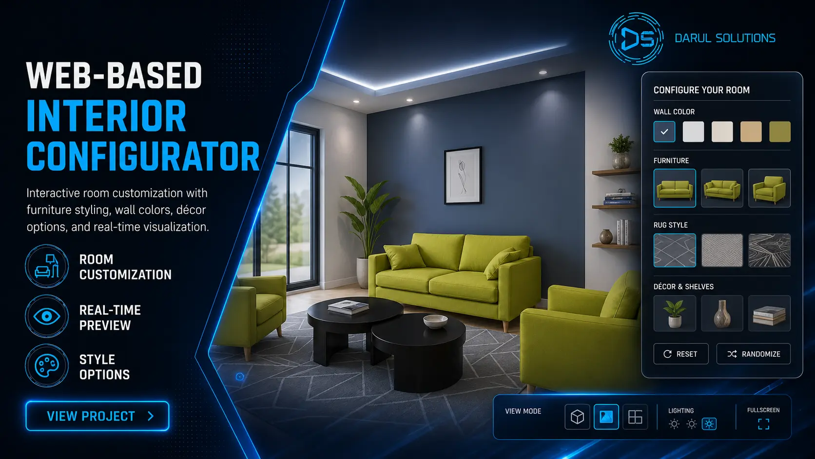 Living Room Interior Configurator - Web Product Configurators visualization screenshot 1